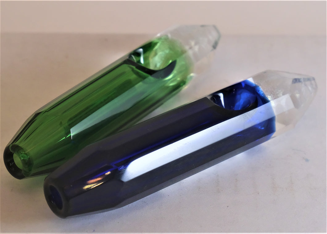 Glass Crystal Blue and Green Pipe