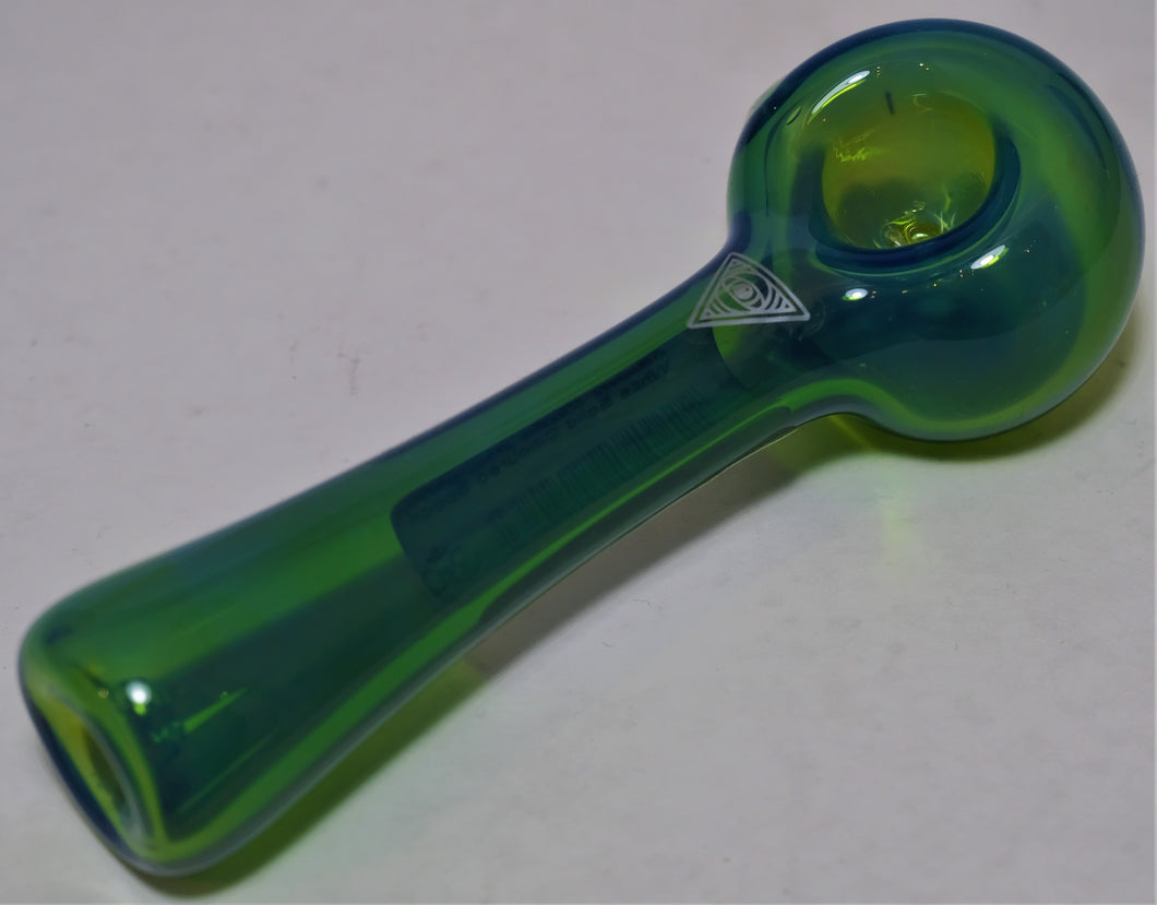 Red Eye Glass Green/Blue Iridescent Pipe